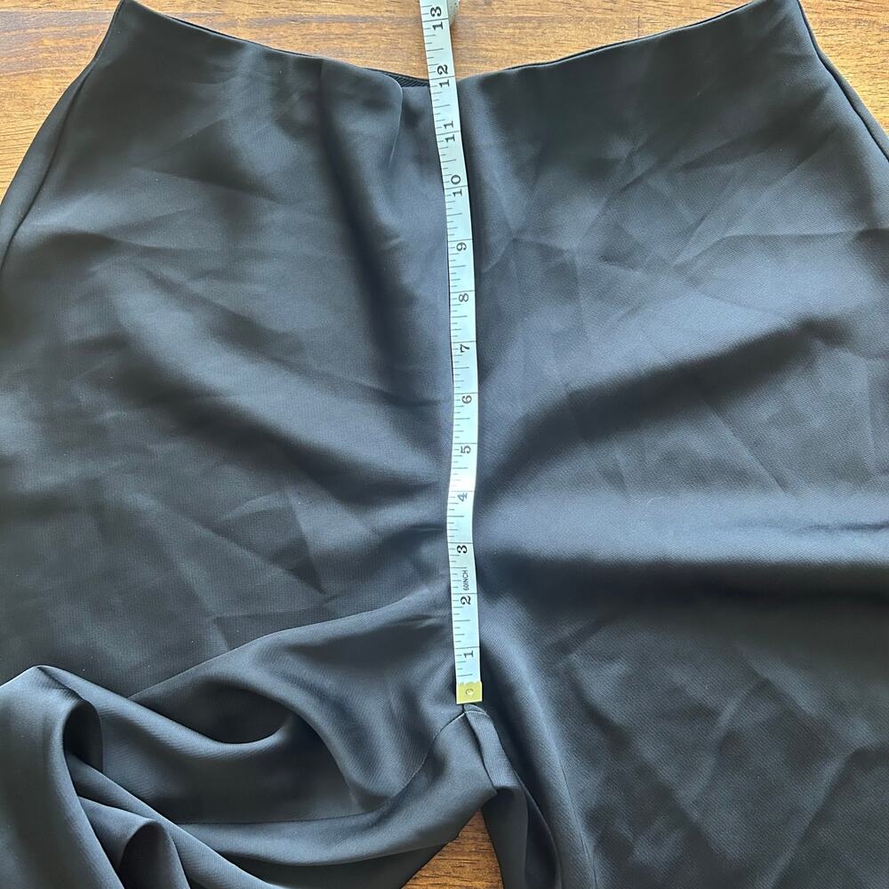 Rachel Roy Elegant Chic Wide-Leg Dress Pants Black, US Size 6 Silky Satin Formal - Picture 8 of 11